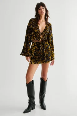 Boho Clothing|Skirts^Nasty Gal Floral Devore Mini Skirt |