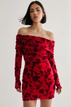 Mini Dresses|Dresses^Nasty Gal Floral Devore Ruched Mini Dress |