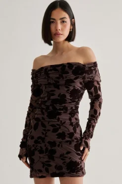 Mini Dresses|Dresses^Nasty Gal Floral Devore Ruched Mini Dress |