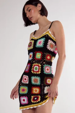 Crochet|Dresses^Nasty Gal Floral Hand Crochet Knitted Mini Dress |