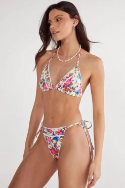 Festival Outfits|Festival Outfits^Nasty Gal Floral Print Picot Trim Triangle Bikini |