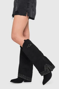 Cowgirl^Nasty Gal Foldover Studded Western Boots |