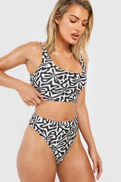 Bikinis|Swimwear^Nasty Gal Geo Print Scoop Bikini Top |