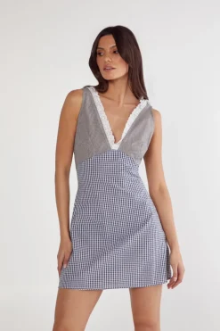 Festival Outfits|Festival Outfits^Nasty Gal Gingham Mix Broderie Ruffle Plunge Mini Dress |
