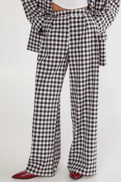 Two Piece Sets|Two Piece Sets^Nasty Gal Gingham Tailored Wide Leg Pant |