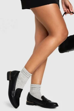 Flat Shoes^Nasty Gal Gold Trim Basic Loafers |