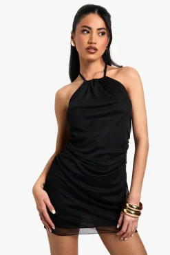 Dresses^Nasty Gal Halterneck Mesh Mini Dress |