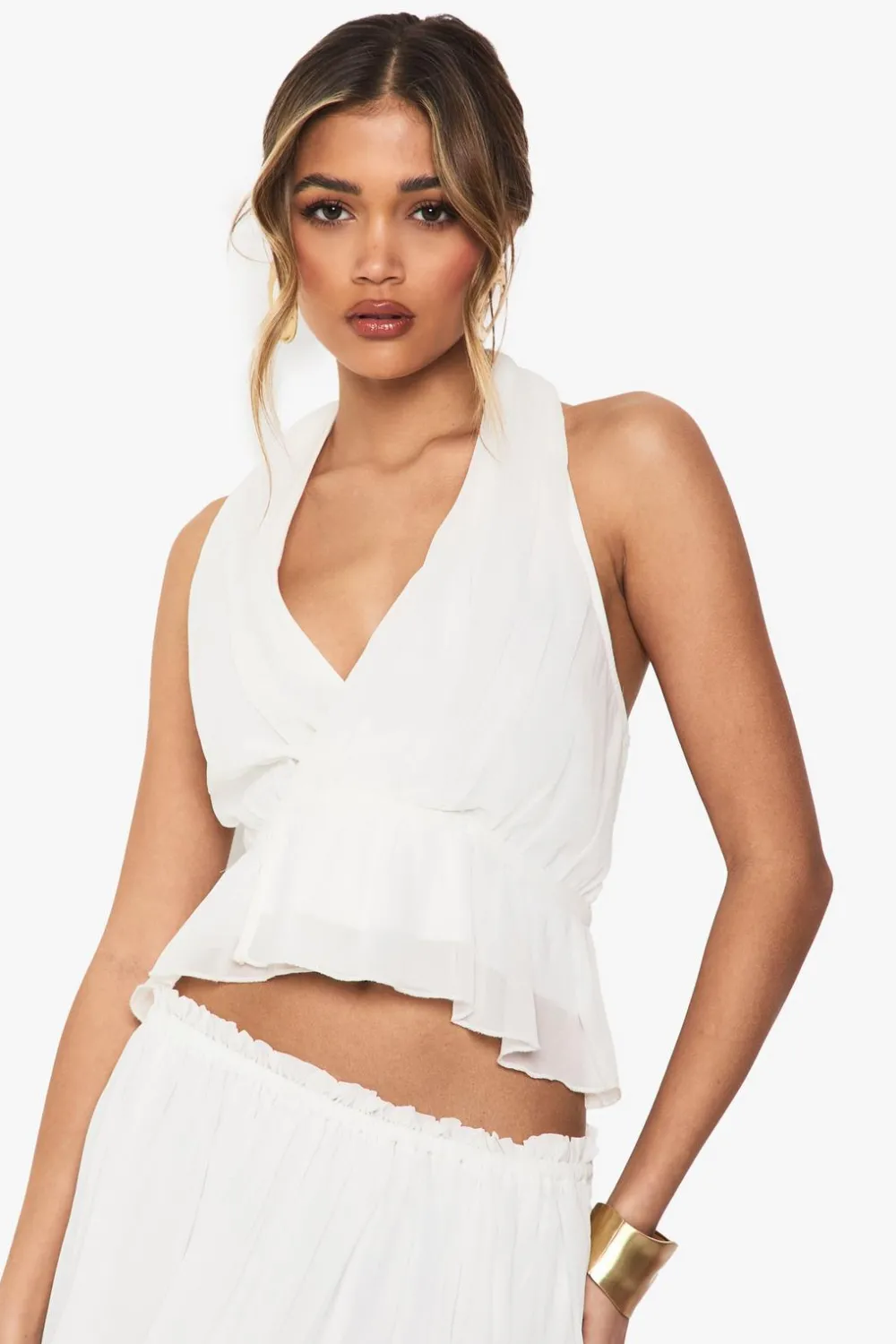 Cami Tops|Tops^Nasty Gal Halterneck Wrap Front Woven Cami Top |