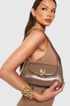 Bags^Nasty Gal Hammered Gold Underarm Shoulder Bag |