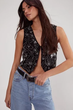 Festival Outfits|Festival Outfits^Nasty Gal Hand Embellished Flower Vest |