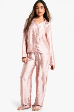 Sleepwear^Nasty Gal Heart Print Long Sleeve Shirt & Trousers Pyjama Set |