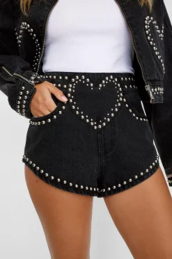Festival Outfits|Festival Outfits^Nasty Gal Heart Studded Hotpant Short |
