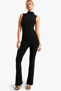 Jumpsuits|Jumpsuits^Nasty Gal High Neck Flare Leg Double Slinky Jumpsuit |