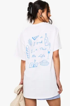 T-shirts|T-shirts^Nasty Gal I think I Like This Little Life Graphic Oversized T-Shirt |