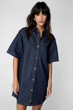 Denim|Denim^Nasty Gal Indigo Denim Shirt Dress |