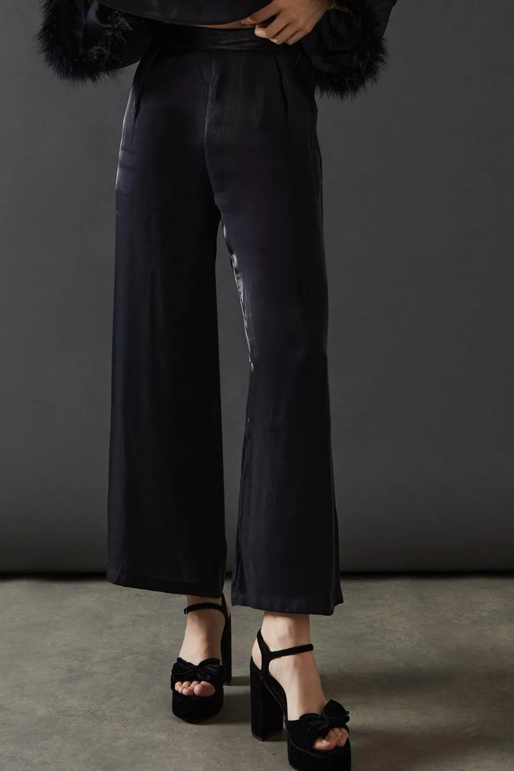 Pants^Nasty Gal Iridescent Satin Wide Leg Trouser |