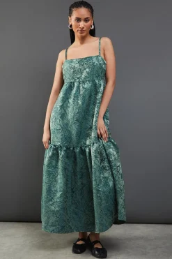 Dresses^Nasty Gal Jacquard Strappy Smock Midi Dress |