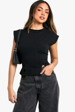 Tops^Nasty Gal Jersey Cap Sleeve Split Hem Top |