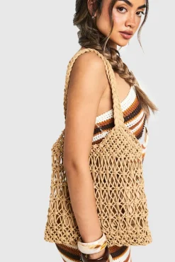 Bags|Crochet^Nasty Gal Knitted Crochet Beach Bag |