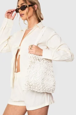 Bags|Crochet^Nasty Gal Knitted Crochet Beach Bag |