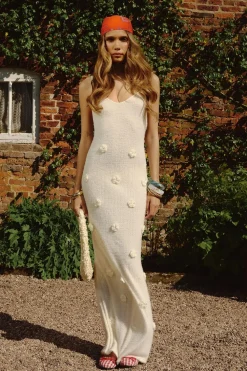 Crochet^Nasty Gal Knitted Flower Detail Crochet Maxi Dress |