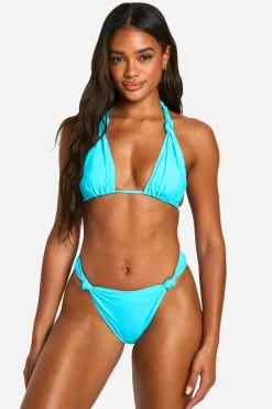 Bikinis|Swimwear^Nasty Gal Knot Detail Triangle Bikini Top & Tanga Bikini Bottoms Set |