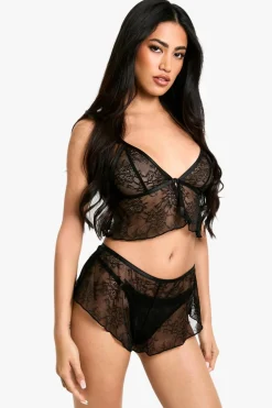 Lingerie^Nasty Gal Lace Bralette and Short Set |