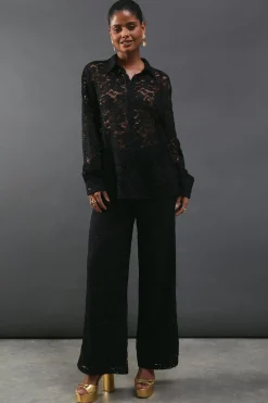 Pants^Nasty Gal Lace High Waist Straight Leg Trouser |