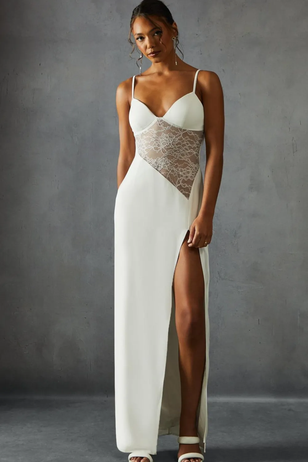 Bodycon Dresses|Dresses^Nasty Gal Lace Insert Strappy Cupped Maxi Dress |