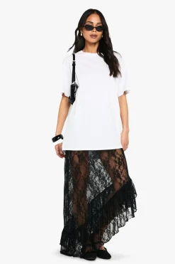 Skirts|Skirts^Nasty Gal Lace Maxi Skirt with Tiered Hem |