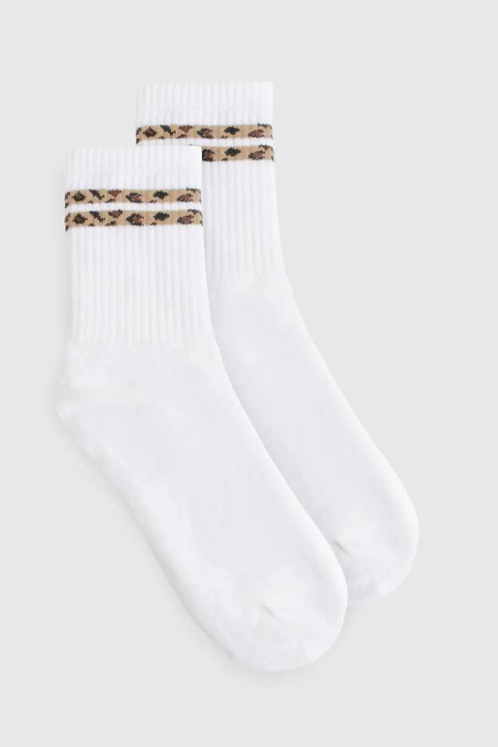 Animal Print|Stripes^Nasty Gal Leopard Double Stripe Sports Sock |