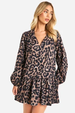 Animal Print|Dresses^Nasty Gal Leopard Drop Hem Smock Dress |