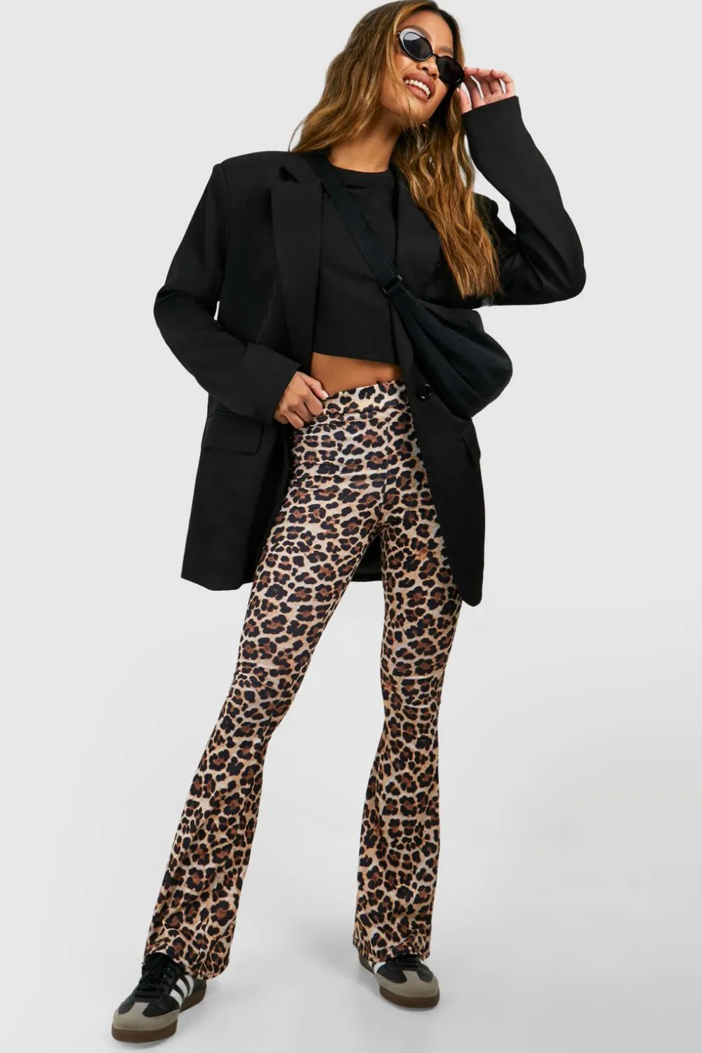 Animal Print|Pants^Nasty Gal Leopard High Waist Basic Fit & Flare Trouser |
