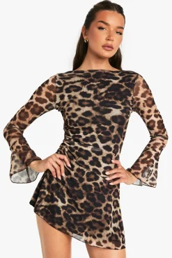 Animal Print|Dresses^Nasty Gal Leopard Mesh A-Line Mini Dress |