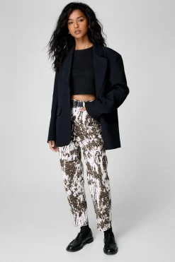 Animal Print|Jeans^Nasty Gal Leopard Print Straight Leg Jeans |