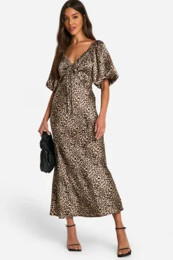 Animal Print|Dresses^Nasty Gal Leopard Puff Sleeve Midaxi Dress |