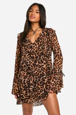 Animal Print|Dresses^Nasty Gal Leopard Ruffle Shift Dress |