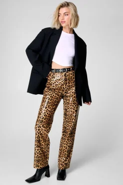 Animal Print|Going Out Pants^Nasty Gal Leopard Straight Leg Pant |