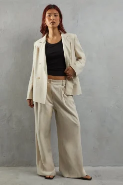 Pants^Nasty Gal Linen High Waist Wide Leg Trouser |