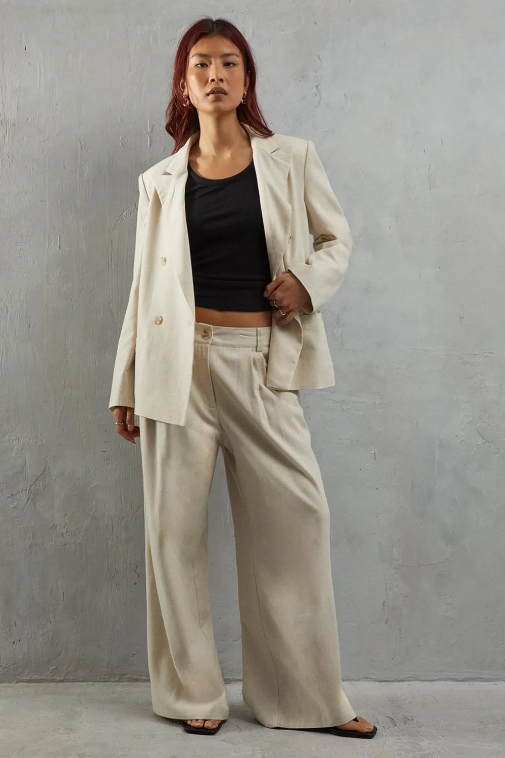 Pants^Nasty Gal Linen High Waist Wide Leg Trouser |