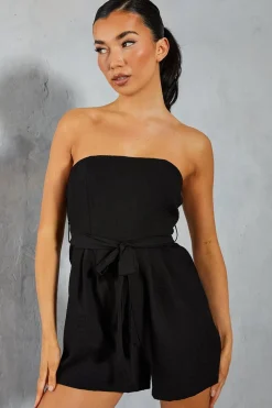 Rompers|Rompers^Nasty Gal Linen Look Bandeau Pocket Detail Playsuit |