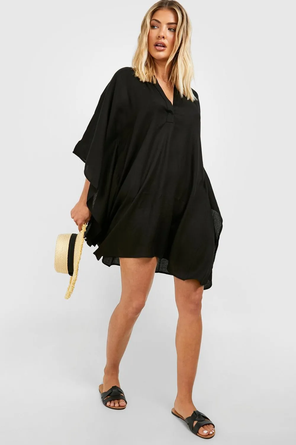 Vacation Shop^Nasty Gal Linen Look Beach Kaftan |