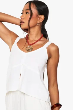 Cami Tops|Tops^Nasty Gal Linen Look Cropped Cami Top |