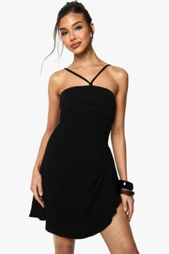 Dresses^Nasty Gal Linen Look Drape Wrap Mini Dress |