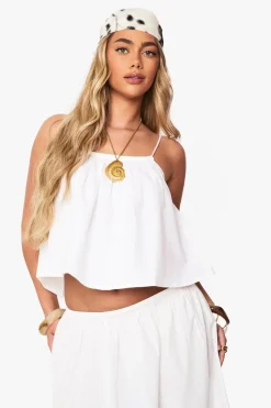 Cami Tops|Tops^Nasty Gal Linen Look High Neck Swing Cami |