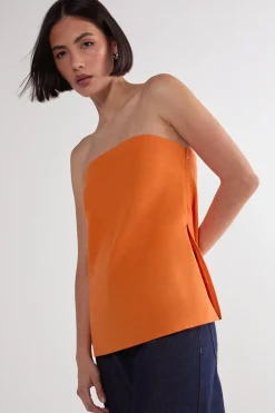 White Outfits|Bandeau Tops^Nasty Gal Linen Mix Bandeau Top |