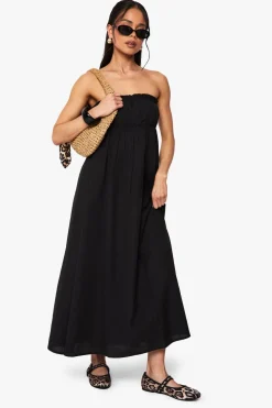 Dresses^Nasty Gal Linen Shirred Bandeau Midaxi Dress |