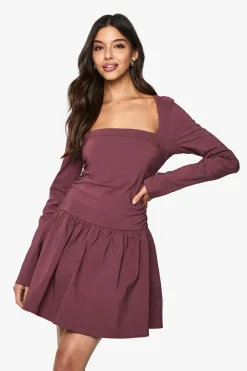 Dresses^Nasty Gal Long Sleeve Skater Mini Dress |