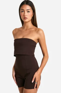 Rompers|Rompers^Nasty Gal Longline Foldover Bandeau Playsuit |