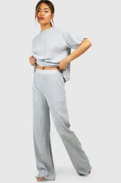 Sleepwear^Nasty Gal Loungewear Rib Wide Leg Trousers |